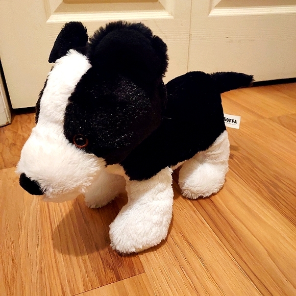 Goffa Puppy Dog Plush Black White Stuffed Animal Soft Toy Border Collie - Picture 1 of 8